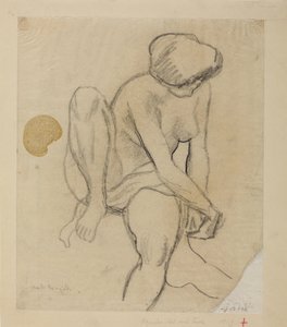 Seated Female Nude with Cloth