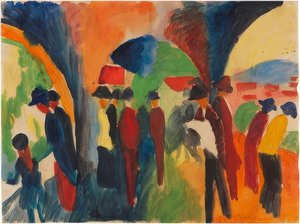 Under the Arbors of Thun (A Strolling Motif). 1913 by August Macke