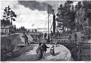 View of the Juustila Lock in Finland by August Weger