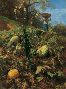 The Pumpkin Garden by August von Pettenkofen