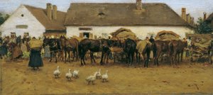 Market in Szolnok by August von Pettenkofen