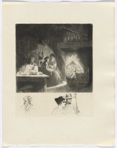 Frédéric Mistral: Memoirs and Stories by Frédéric Mistral: family scene/ bust of three figures (insert after p. 48) by Auguste Brouet