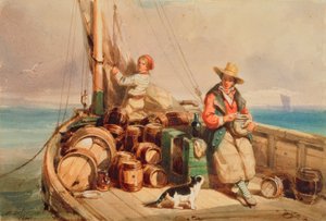 Two Figures on a Boat, 1843 by Auguste Delacroix