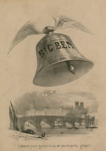 Big Ben with Wings Flying Over London by Auguste Francois Laby