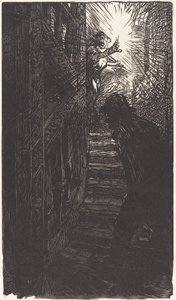 Escalier sculpte rue Boutebrie