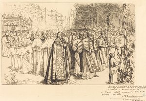 Return of the Procession to Nantes Cathedral by Auguste Lepere