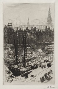 Amsterdam, View of Victoria Hotel by Auguste Louis Lepère