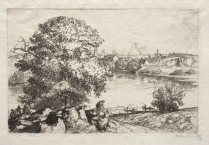Angers: The St. Nicolas Pond by Auguste Louis Lepère
