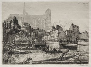 Arrival of Vegetables - Amiens by Auguste Louis Lepère
