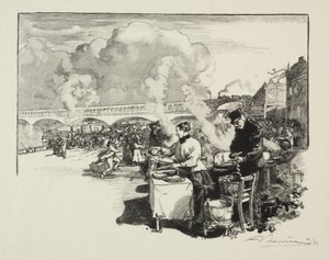 Landing Stage of the Boat-Omnibus by Auguste Louis Lepère