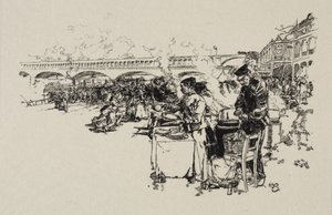 Landing Stage of the Boat Omnibus by Auguste Louis Lepère