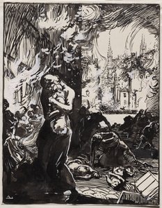 The Fire of Louvain by Auguste Louis Lepère