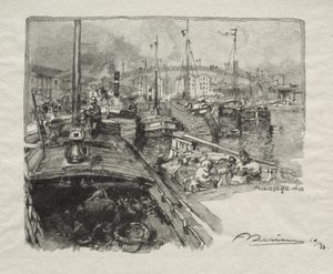 The Basin of La Villette by Auguste Louis Lepère