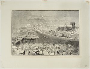 Paris under the Snow, Seen from the Top of St. Gervais by Auguste Louis Lepère