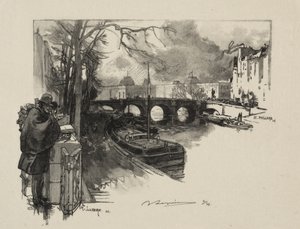 Small Arm of the Seine at Pont Neuf von Auguste Louis Lepère