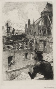 On the Roofs near Notre Dame by Auguste Louis Lepère