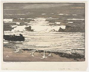The Breaking Waves, Tide of September 1901 by Auguste Louis Lepère