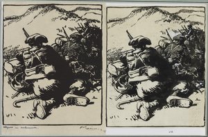 Alpine Troops in Ambush by Auguste Louis Lepère