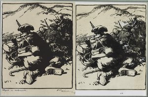 Alpins en Ambuscade by Auguste Louis Lepère