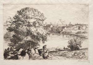 Angers: The St. Nicolas Pond by Auguste Louis Lepère