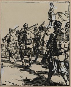 Battle of the Frontiers: Group of British Soldiers by Auguste Louis Lepère