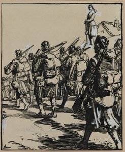 Battle of the Frontiers: Group of British Soldiers, 1914 by Auguste Louis Lepère