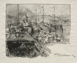 The Villette Basin by Auguste Louis Lepère