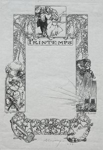 Paris Almanac, 1897: Decorative Border, Spring by Auguste Louis Lepère