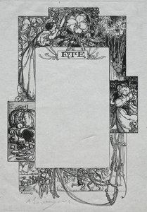 Paris Almanac, 1897: Decorative Border, Summer by Auguste Louis Lepère