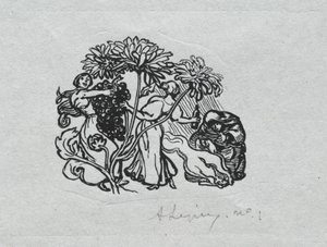Paris Almanac, 1897: Tail-piece, Autumn by Auguste Louis Lepère