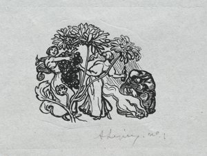 Paris Almanac, 1897: Tail-piece, Autumn, 1897 by Auguste Louis Lepère