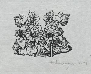 Paris Almanac, 1897: Tail-piece, Summer, 1897 by Auguste Louis Lepère