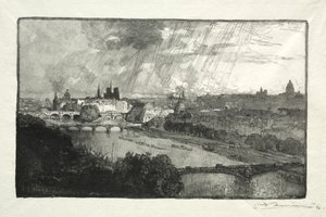 Paris, View from the Pavilion of Flora by Auguste Louis Lepère