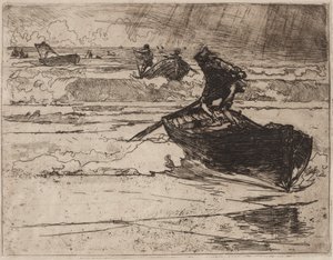 Fishermen Fleeing before the Storm by Auguste Louis Lepère