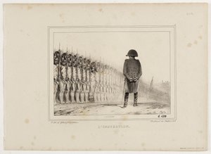 Lithograph Album of 1833 No. 5: The Inspection. by Auguste Raffet