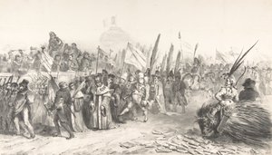 The Grand Review of the Juste-Milieu Passing La Caricature, October 30, 1832 by Auguste Raffet