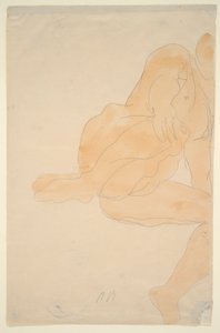 Nude Sitting, Knee Raised by Auguste Rodin