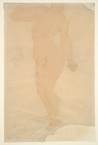 Standing Nude (head partially cut off by edge of paper) by Auguste Rodin