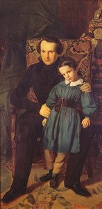 Victor Hugo and His Son, Francois-Victor by Auguste de Chatillon