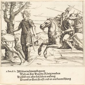 Absalom Slain by Joab by Augustin Hirschvogel