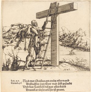 Christ Ascending the Cross with Sin, Death, and the Devil