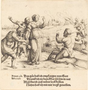 Job Learns of His Misfortunes by Augustin Hirschvogel
