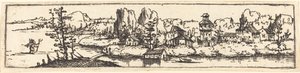 River Landscape with Saint Christopher by Augustin Hirschvogel