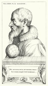 Self-portrait of Augustin Hirschvogel, German artist, mathematician and cartographer (engraving) by Augustin Hirschvogel