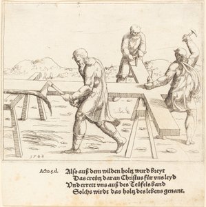 The Preparation of the Cross by Augustin Hirschvogel