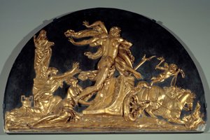 The Fire or Pluto Removing Proserpine - Low Stucco Relief by Augustin Pajou by Augustin Pajou