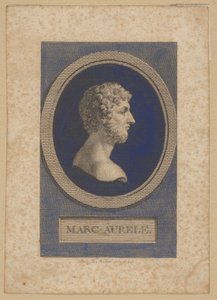 Marcus Aurelius Antoninus, Roman emperor from 161-180, writer and philosopher (Marcus Aurelius Antoninus, Marcus Annius Aurelius Verus, 121 Rome - 180 Vindobona) by Augustin de Saint-Aubin