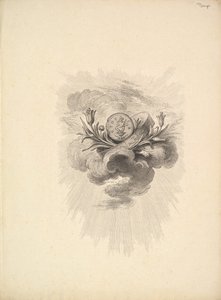 Vignette with a Medal depicting Harpocrate and Lotus Flowers, Volume I, Page 12 by Augustin de Saint Aubin