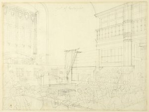 Study for Court of Exchequer, from Microcosm of London by Augustus Charles Pugin