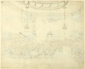 Study for Debating Society in Piccadilly, from Microcosm of London by Augustus Charles Pugin